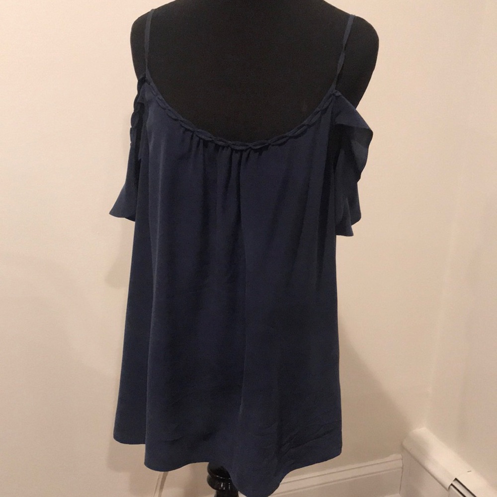 Joie 100% sueded navy silk drop sleeve loose cami.